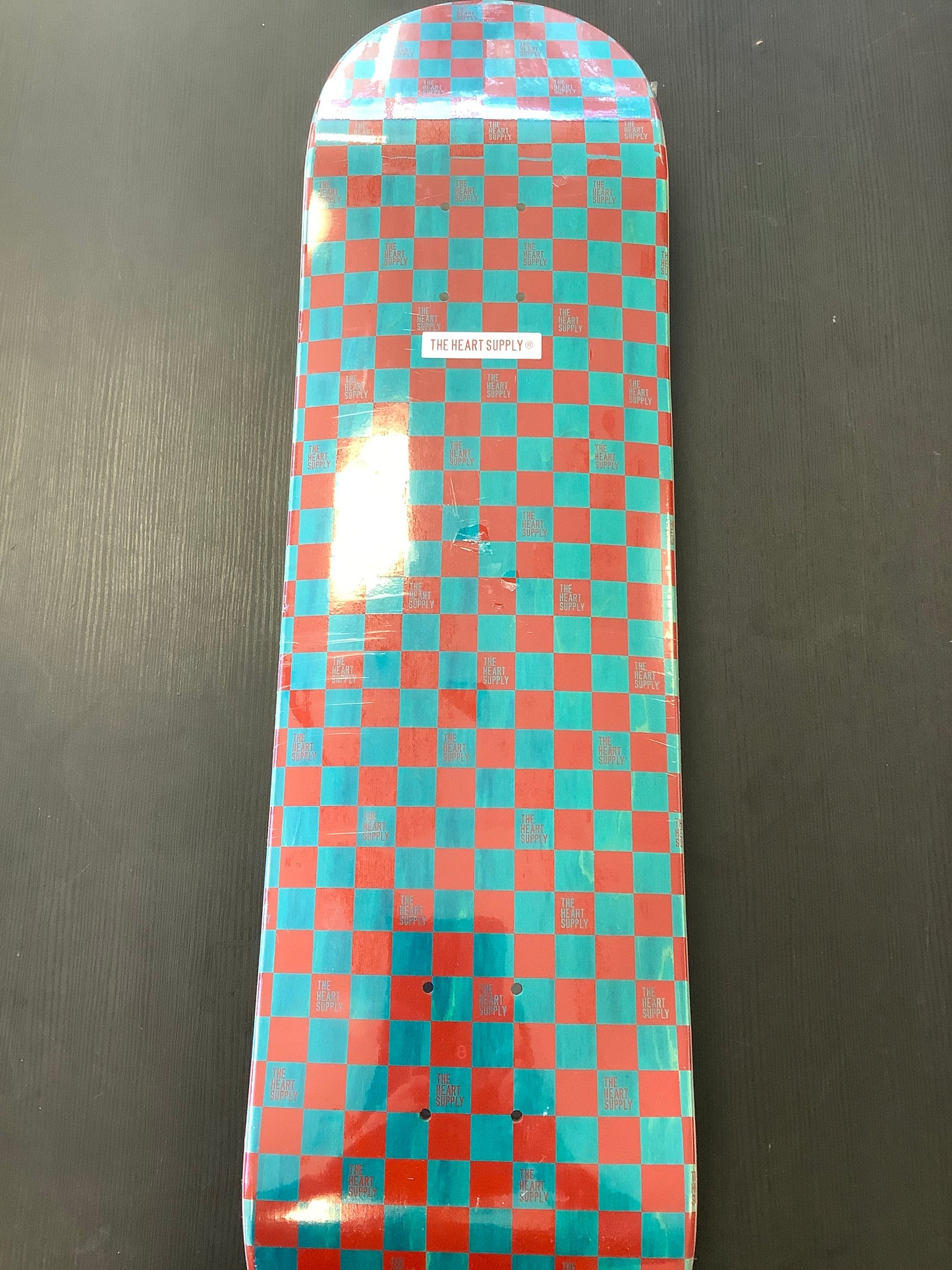 The Heart Supply Deck 8.0 Red/Aqua Checkers